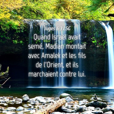 Picture 04 - Juges 6:3 LSG - Quand Israël avait semé, Madian montait avec - Bible Verse Picture
