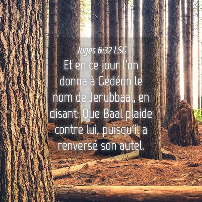 Picture 04 - Juges 6:32 LSG - Et en ce jour l'on donna à Gédéon le nom de - Bible Verse Picture