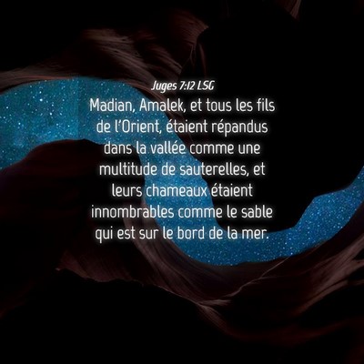 Picture 04 - Juges 7:12 LSG - Madian, Amalek, et tous les fils de l'Orient, - Bible Verse Picture
