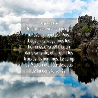 Picture 04 - Juges 7:8 LSG - On prit les vivres du peuple et ses trompettes. - Bible Verse Picture