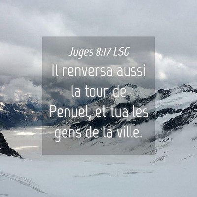 Picture 04 - Juges 8:17 LSG - Il renversa aussi la tour de Penuel, et tua les - Bible Verse Picture