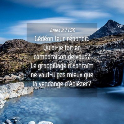 Picture 04 - Juges 8:2 LSG - Gédéon leur répondit: Qu'ai-je fait en - Bible Verse Picture