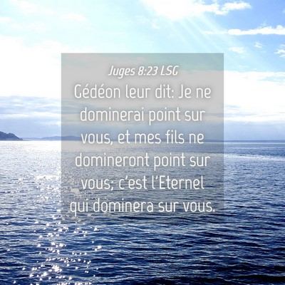 Picture 04 - Juges 8:23 LSG - Gédéon leur dit: Je ne dominerai point sur - Bible Verse Picture