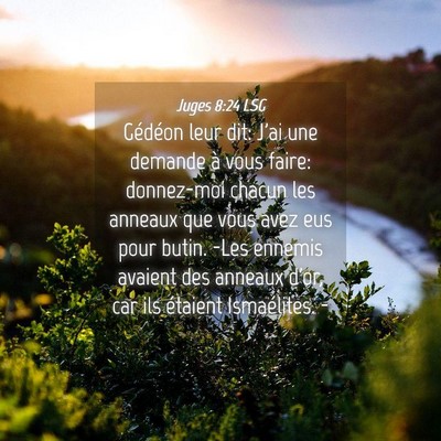 Picture 04 - Juges 8:24 LSG - Gédéon leur dit: J'ai une demande à vous - Bible Verse Picture