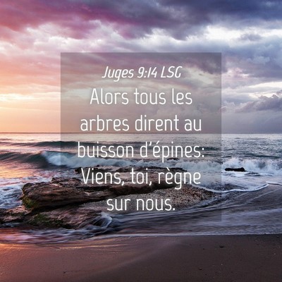 Picture 04 - Juges 9:14 LSG - Alors tous les arbres dirent au buisson - Bible Verse Picture