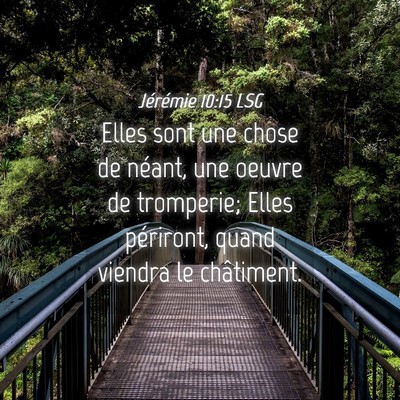 Picture 04 - Jérémie 10:15 LSG - Elles sont une chose de néant, une oeuvre de - Bible Verse Picture