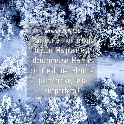 Picture 04 - Jérémie 10:19 LSG - Malheur à moi! je suis brisée! Ma plaie est - Bible Verse Picture