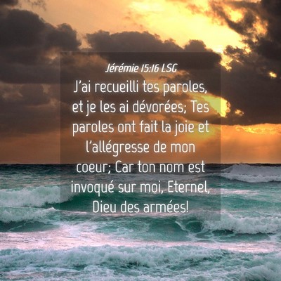 Picture 04 - Jérémie 15:16 LSG - J'ai recueilli tes paroles, et je les ai - Bible Verse Picture