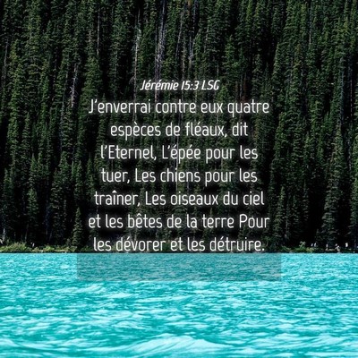 Picture 04 - Jérémie 15:3 LSG - J'enverrai contre eux quatre espèces de fléaux, - Bible Verse Picture