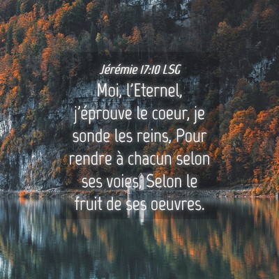 Picture 04 - Jérémie 17:10 LSG - Moi, l'Eternel, j'éprouve le coeur, je sonde les - Bible Verse Picture