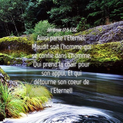 Picture 04 - Jérémie 17:5 LSG - Ainsi parle l'Eternel: Maudit soit l'homme qui se - Bible Verse Picture