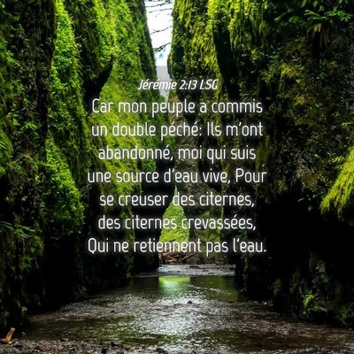Picture 04 - Jérémie 2:13 LSG - Car mon peuple a commis un double péché: Ils - Bible Verse Picture