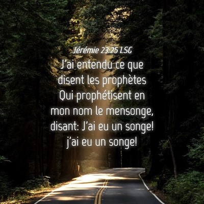 Picture 04 - Jérémie 23:25 LSG - J'ai entendu ce que disent les prophètes Qui - Bible Verse Picture