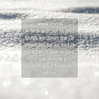Picture 04 - Jérémie 25:13 LSG - Je ferai venir sur ce pays toutes les choses que - Bible Verse Picture