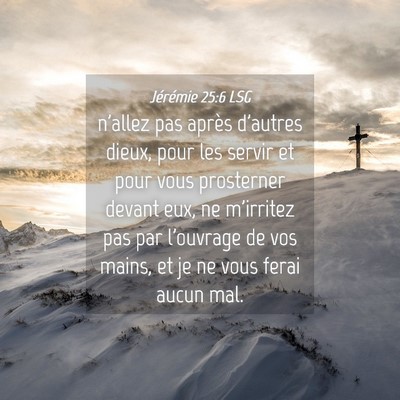 Picture 04 - Jérémie 25:6 LSG - n'allez pas après d'autres dieux, pour les - Bible Verse Picture