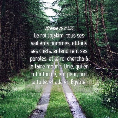 Picture 04 - Jérémie 26:21 LSG - Le roi Jojakim, tous ses vaillants hommes, et - Bible Verse Picture