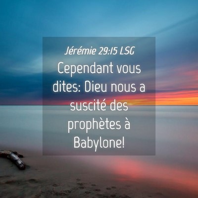 Picture 04 - Jérémie 29:15 LSG - Cependant vous dites: Dieu nous a suscité des - Bible Verse Picture