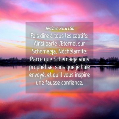 Picture 04 - Jérémie 29:31 LSG - Fais dire à tous les captifs: Ainsi parle - Bible Verse Picture