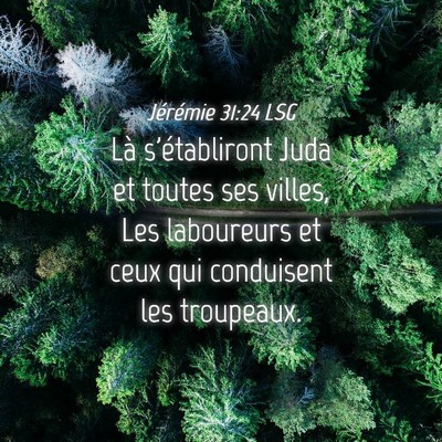 Picture 04 - Jérémie 31:24 LSG - Là s'établiront Juda et toutes ses villes, Les - Bible Verse Picture