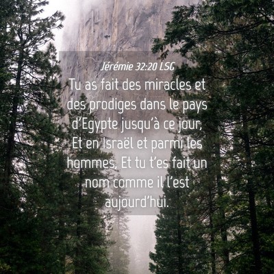 Picture 04 - Jérémie 32:20 LSG - Tu as fait des miracles et des prodiges dans le - Bible Verse Picture