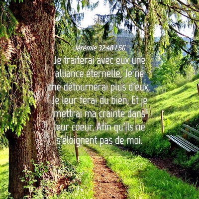 Picture 04 - Jérémie 32:40 LSG - Je traiterai avec eux une alliance éternelle, Je - Bible Verse Picture
