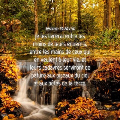 Picture 04 - Jérémie 34:20 LSG - je les livrerai entre les mains de leurs ennemis, - Bible Verse Picture