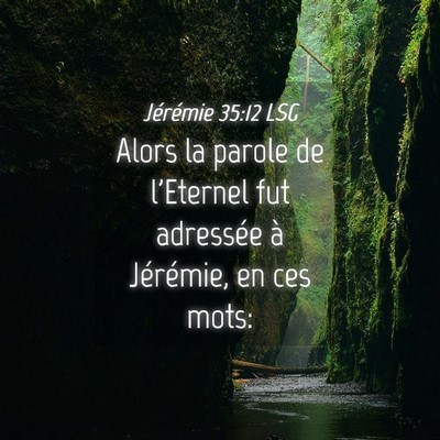 Picture 04 - Jérémie 35:12 LSG - Alors la parole de l'Eternel fut adressée à - Bible Verse Picture