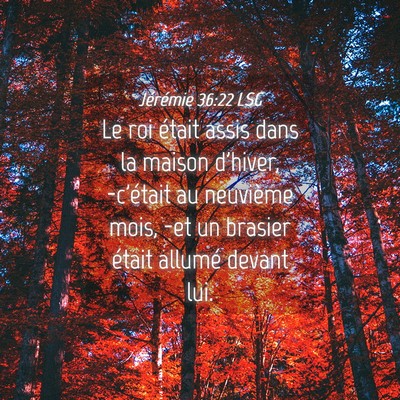 Picture 04 - Jérémie 36:22 LSG - Le roi était assis dans la maison d'hiver, - Bible Verse Picture