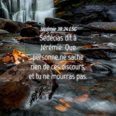 Picture 04 - Jérémie 38:24 LSG - Sédécias dit à Jérémie: Que personne ne - Bible Verse Picture