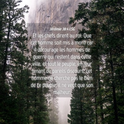 Picture 04 - Jérémie 38:4 LSG - Et les chefs dirent au roi: Que cet homme soit - Bible Verse Picture