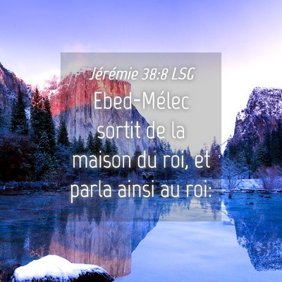 Picture 04 - Jérémie 38:8 LSG - Ebed-Mélec sortit de la maison du roi, et parla - Bible Verse Picture