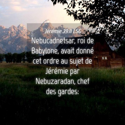Picture 04 - Jérémie 39:11 LSG - Nebucadnetsar, roi de Babylone, avait donné cet - Bible Verse Picture