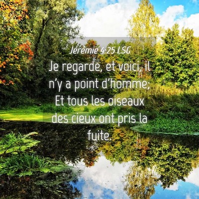 Picture 04 - Jérémie 4:25 LSG - Je regarde, et voici, il n'y a point d'homme; Et - Bible Verse Picture