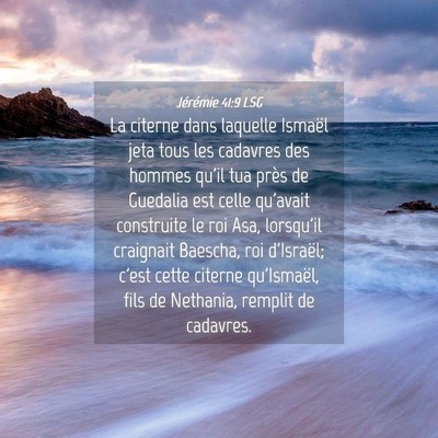 Picture 04 - Jérémie 41:9 LSG - La citerne dans laquelle Ismaël jeta tous les - Bible Verse Picture