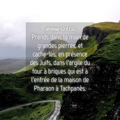 Picture 04 - Jérémie 43:9 LSG - Prends dans ta main de grandes pierres, et - Bible Verse Picture