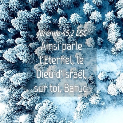 Picture 04 - Jérémie 45:2 LSG - Ainsi parle l'Eternel, le Dieu d'Israël, sur - Bible Verse Picture