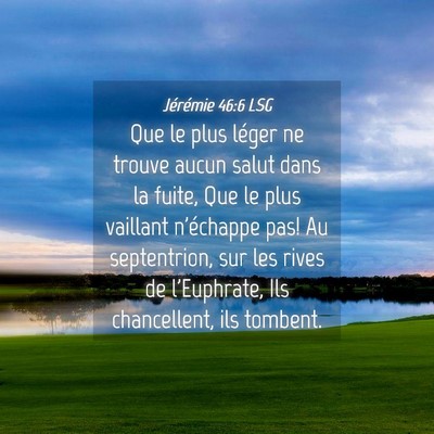 Picture 04 - Jérémie 46:6 LSG - Que le plus léger ne trouve aucun salut dans la - Bible Verse Picture
