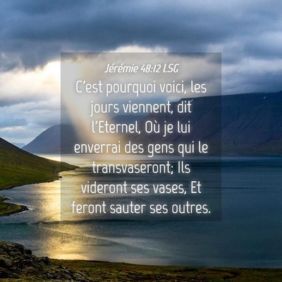 Picture 04 - Jérémie 48:12 LSG - C'est pourquoi voici, les jours viennent, dit - Bible Verse Picture