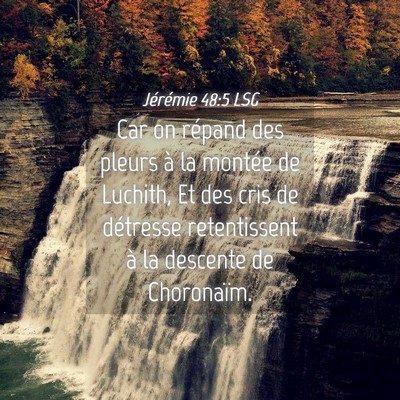Picture 04 - Jérémie 48:5 LSG - Car on répand des pleurs à la montée de - Bible Verse Picture