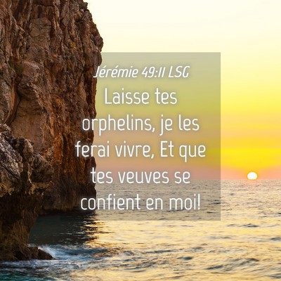 Picture 04 - Jérémie 49:11 LSG - Laisse tes orphelins, je les ferai vivre, Et que - Bible Verse Picture