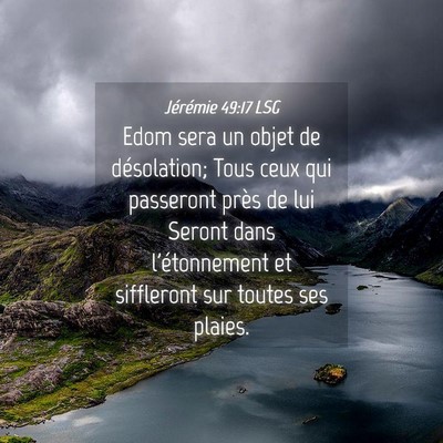 Picture 04 - Jérémie 49:17 LSG - Edom sera un objet de désolation; Tous ceux qui - Bible Verse Picture
