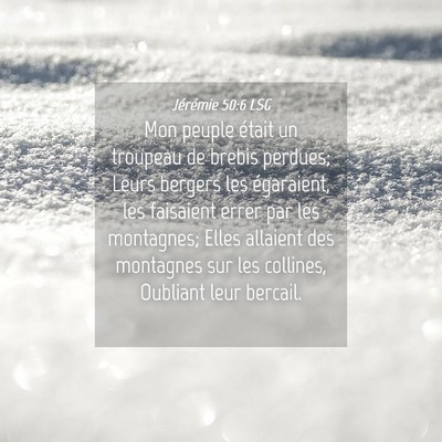 Picture 04 - Jérémie 50:6 LSG - Mon peuple était un troupeau de brebis perdues; - Bible Verse Picture