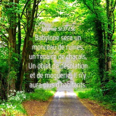 Picture 04 - Jérémie 51:37 LSG - Babylone sera un monceau de ruines, un repaire de - Bible Verse Picture