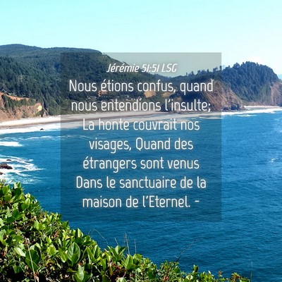 Picture 04 - Jérémie 51:51 LSG - Nous étions confus, quand nous entendions - Bible Verse Picture