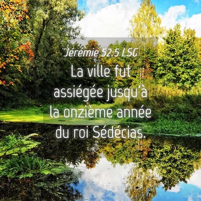 Picture 04 - Jérémie 52:5 LSG - La ville fut assiégée jusqu'à la onzième - Bible Verse Picture