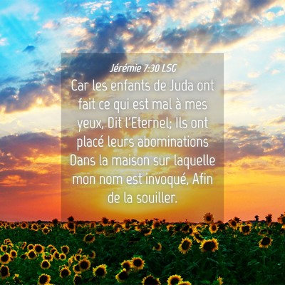 Picture 04 - Jérémie 7:30 LSG - Car les enfants de Juda ont fait ce qui est mal - Bible Verse Picture