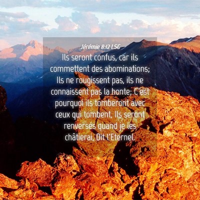 Picture 04 - Jérémie 8:12 LSG - Ils seront confus, car ils commettent des - Bible Verse Picture