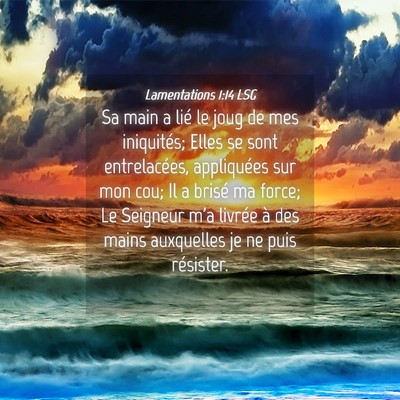Picture 04 - Lamentations 1:14 LSG - Sa main a lié le joug de mes iniquités; Elles - Bible Verse Picture