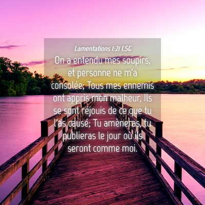 Picture 04 - Lamentations 1:21 LSG - On a entendu mes soupirs, et personne ne m'a - Bible Verse Picture