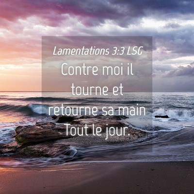 Picture 04 - Lamentations 3:3 LSG - Contre moi il tourne et retourne sa main Tout le - Bible Verse Picture